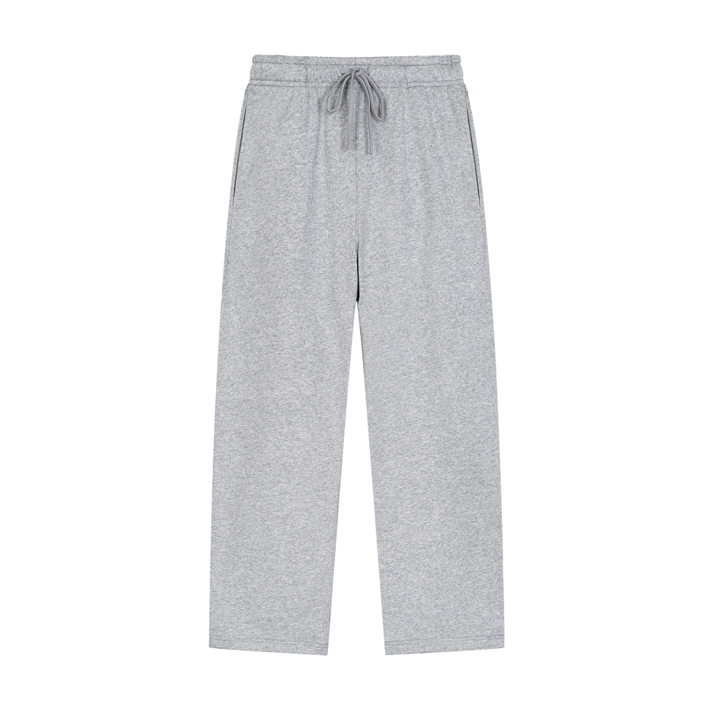 Flower Gray Straight-Leg Sweatpants