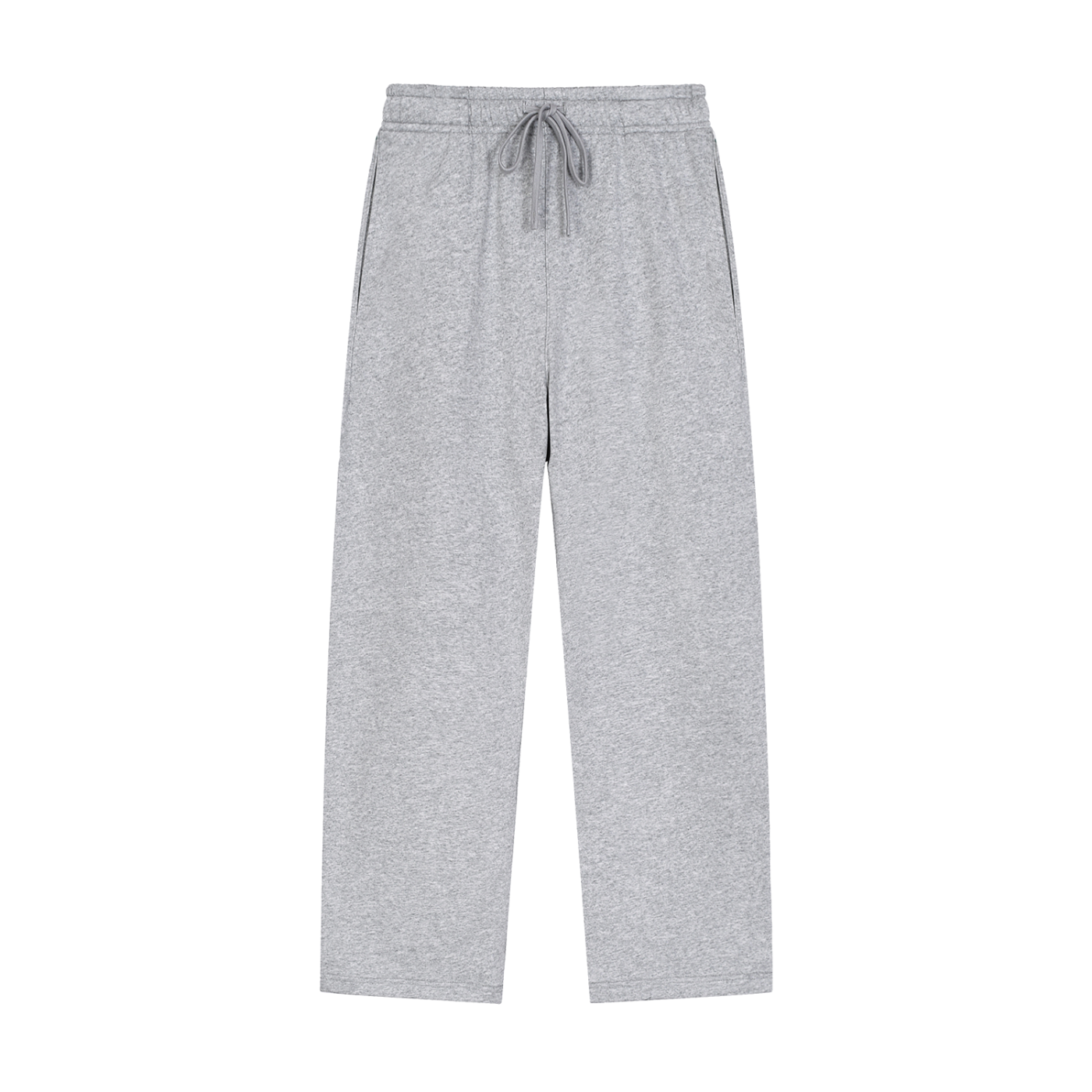 Flower Gray Straight-Leg Sweatpants
