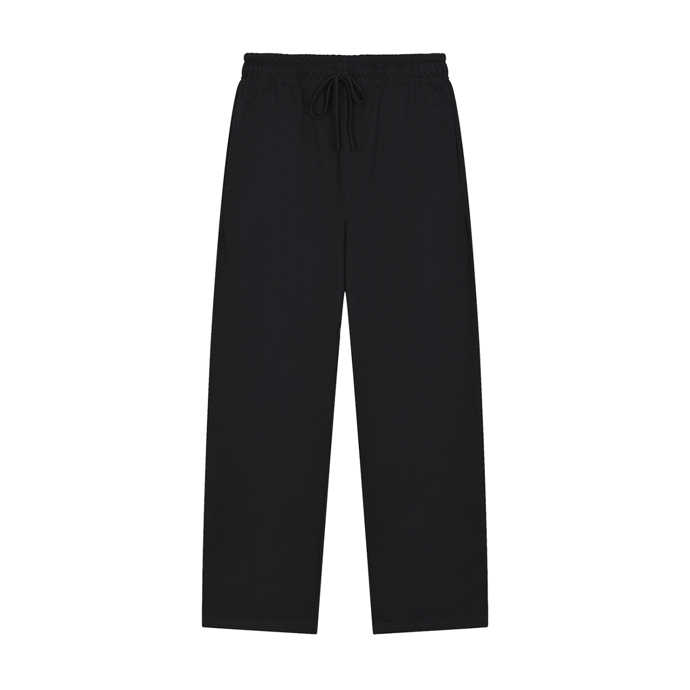 Black Straight-Leg Sweatpants